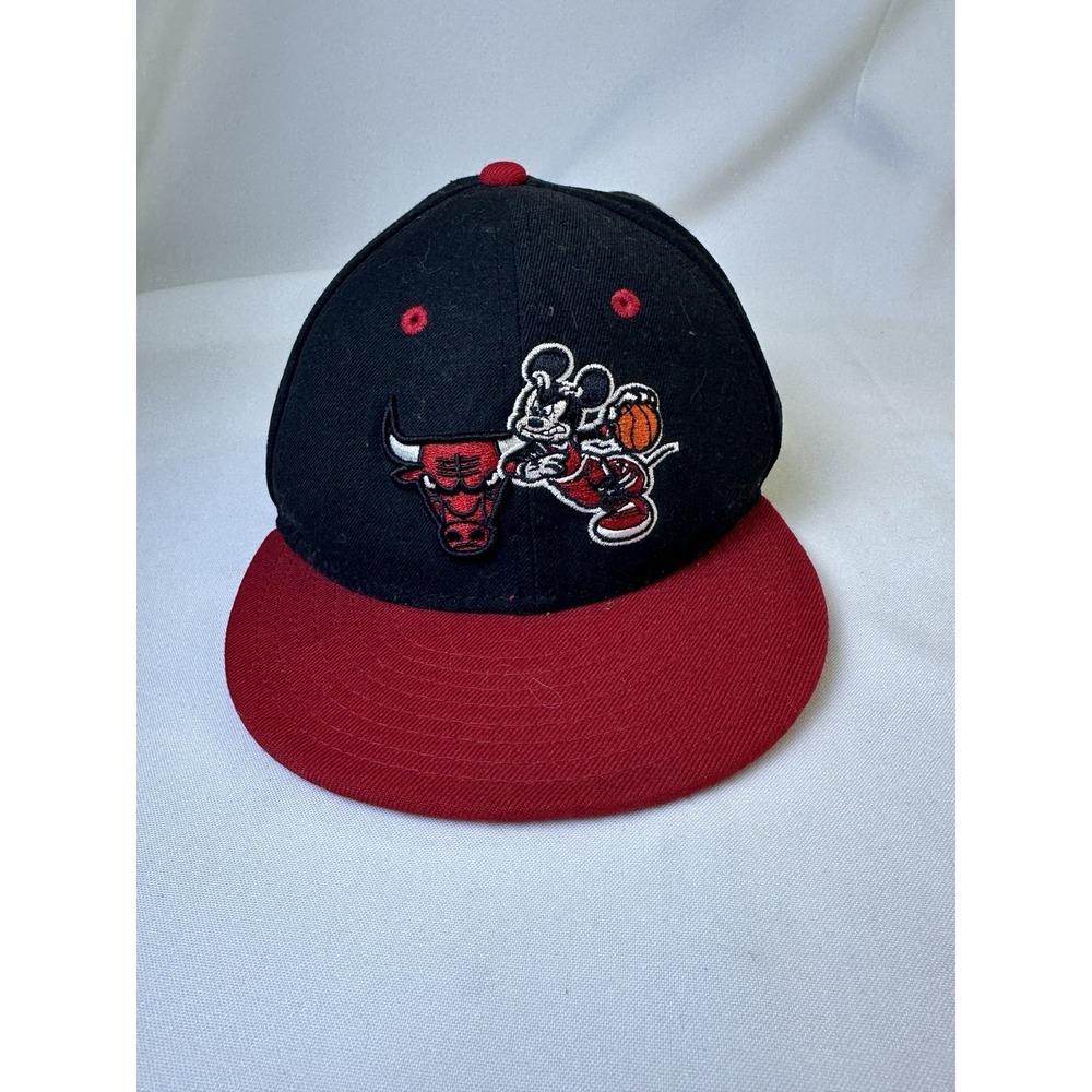 Vintage Chicago Bulls Mickey Mouse Collaboration New Era Hat Youth Size 6.75 Cap